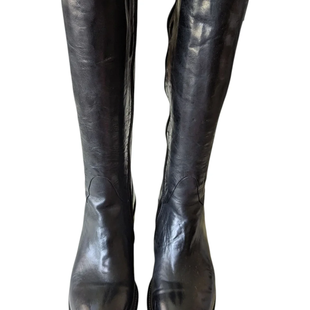 Lemargo Italian Leather Black Knee High Boots - Picture 14 of 15